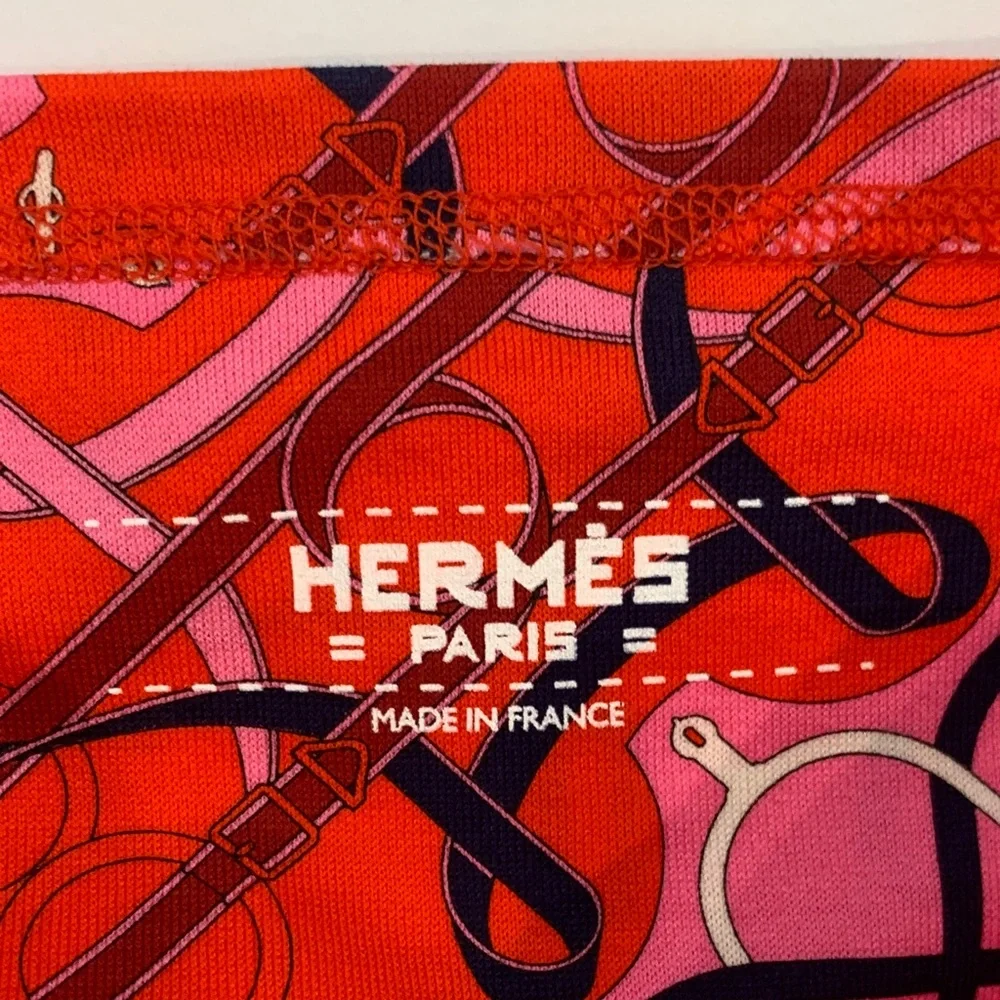 Hermès Paris Red & Pink Patterned Dress.  Size 44 - Picture 4 of 6
